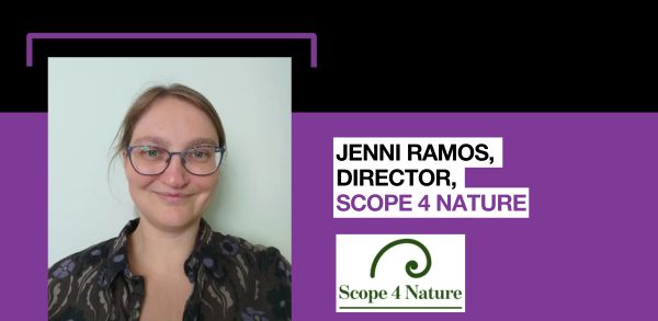 Jenni and her Scope 4 Nature Logo are on a Canopy design to welcome them to the community. 