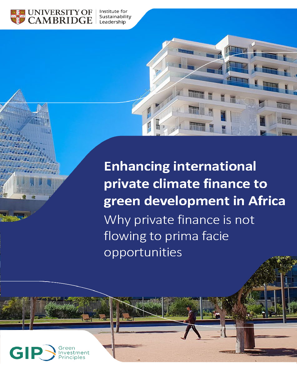 Cover of Enhancing international private climate finance to green development in Africa report