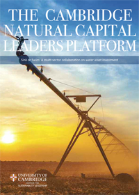 The Natural Capital Sink or Swim Collaboratory follows the
recommendations from Innovation through Collaboration 1, Cambridge Institute for Sustainability Leadership's 2013 Sustainable Water Stewardship report.