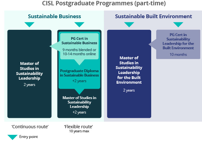 Flexible route graphic showing the pathways of studying