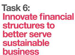  Innovate financial structures to better serve sustainable business