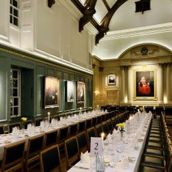 Formal dinner setting at a University of Cambridge College 