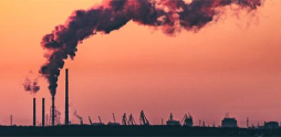 Oil refinery and sunset Oil refinery and sunset