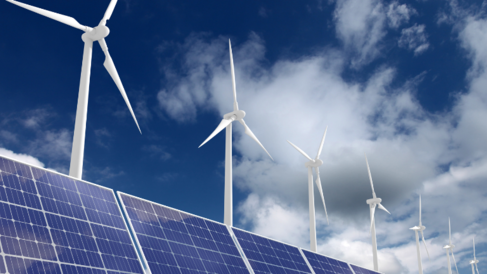 Windfarm and solar panels