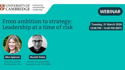 Webinar: From ambition to strategy: leadership at a time of risk, 31 March 2026