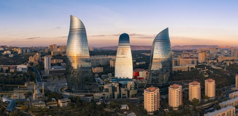 Skyline of Baku, Azerbaijan