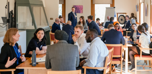 Master students in breakout groups