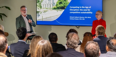 CISL's CSO Forum 2025, with Prof Richard Calland at front on left and Lindsay Hooper on right