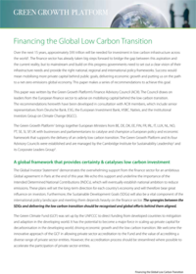 Financing the Global Low Carbon Transition