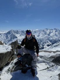 Sebastian&nbsp;Martoss at the top of a glacier 