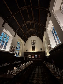 Christ's College dining hall at the University of Cambridge