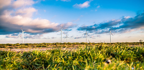 Windmill blue sky