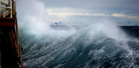 Storm waves at sea