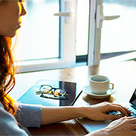 Woman working on laptop