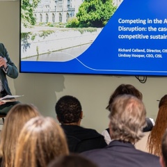 CISL's CSO Forum 2025, with Prof Richard Calland at front on left and Lindsay Hooper on right