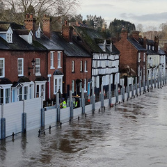 flood defences protecting a row of house