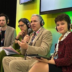 Dr Nina Seega, right, moderated a panel on biodiversity risk and the nature-positive transition at Innovation Zero 2024