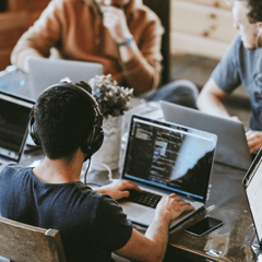 People working at a table