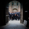 Students gathering for graduation ceremony