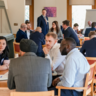 Master students in breakout groups