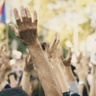 Crowd with hands in the air
