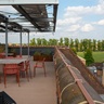 View of the roof of the Entopia Building, with solar panels above and with views towards Parker's Piece