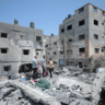 Ruined buildings in Gaza