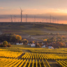 Wind turbines in agricultural landscape