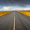 View of road with mountains ahead