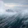 Storm waves at sea