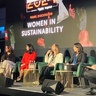 CISL CEO Lindsay Hooper (left) speaking on a panel at Sustainability Live 2024