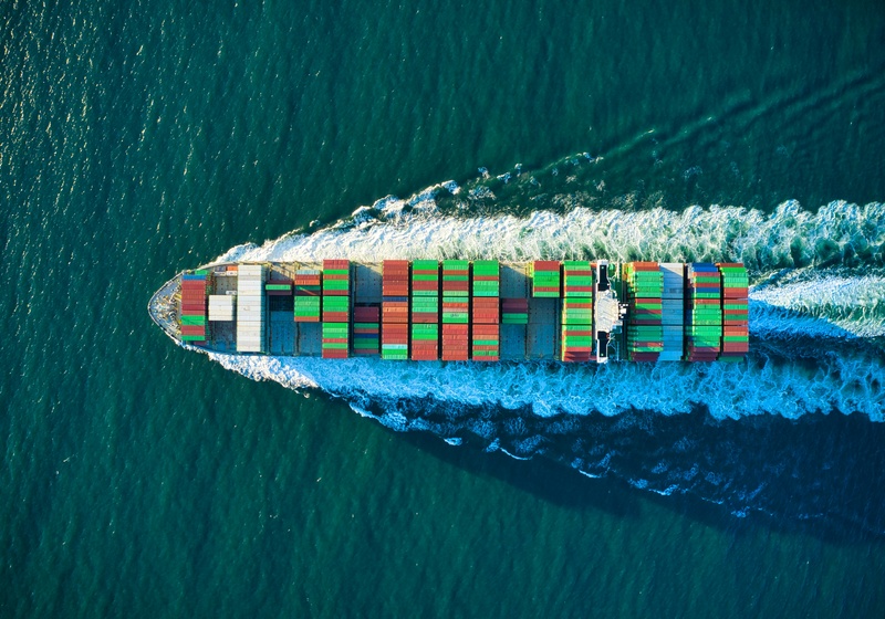 Freighter on the sea