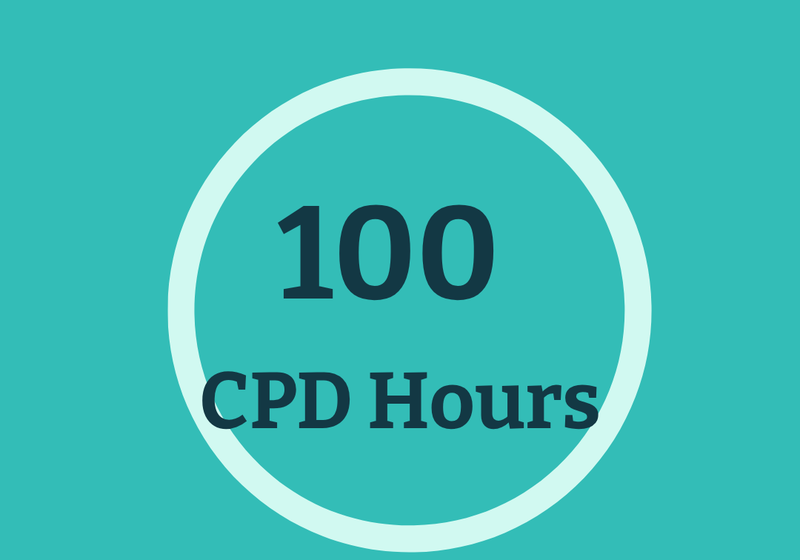 Icon showing that the Business Sustainability Management course has 100 CPD Hours