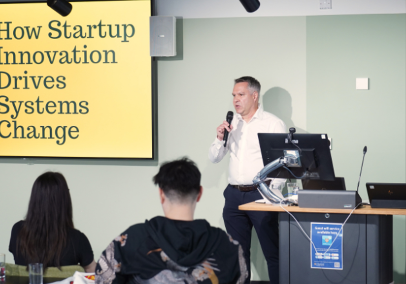 Sam Laakkonen is running a workshop to global innovators talking about innovation driving systems change. 