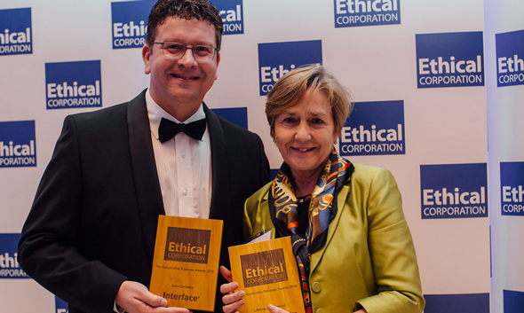 Polly Courtice and fellow awardee Rob Boogaard of Interface