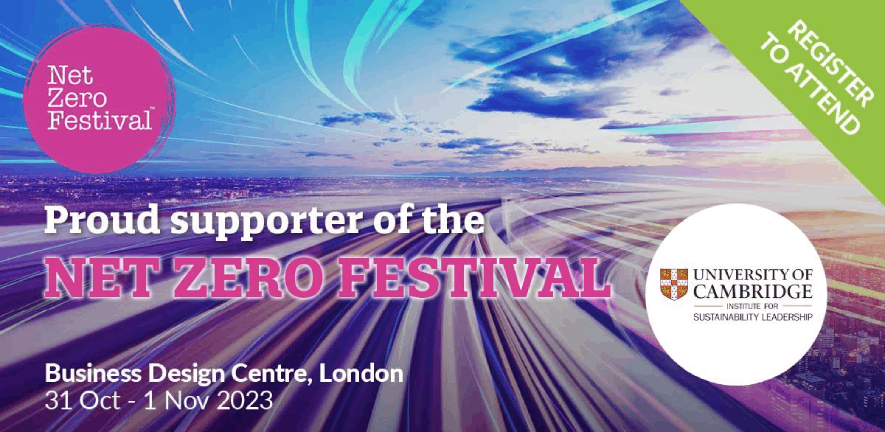 Net Zero Festival, Business Design Centre, London. 31 Oct-1 Nov 2023. CISL is a supporter of the Net Zero Festival.
