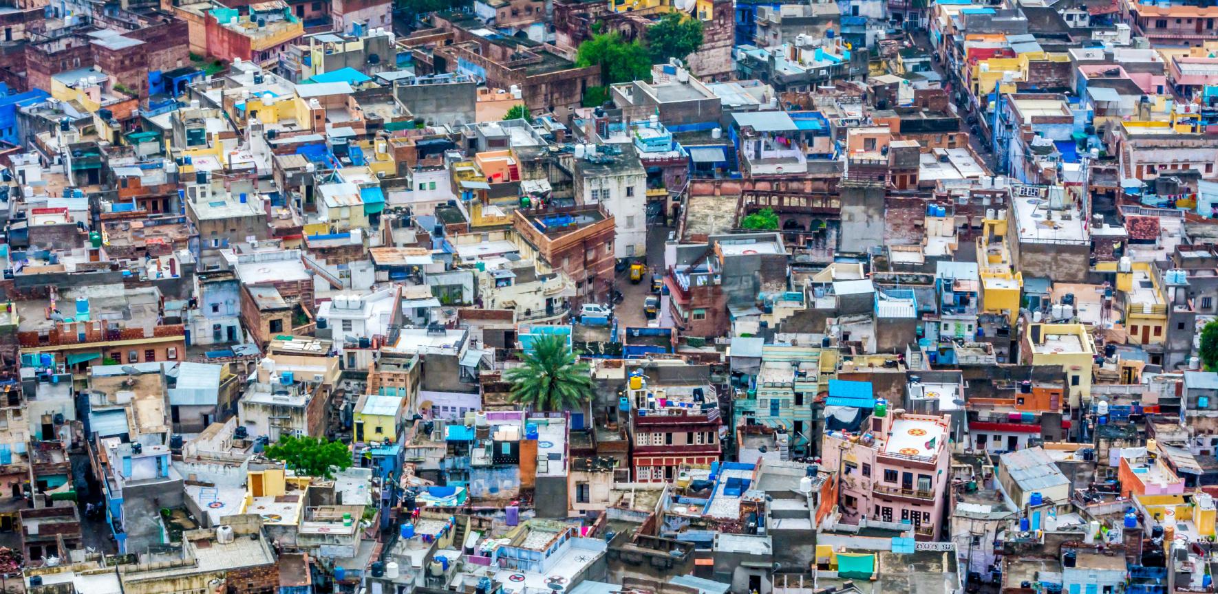 Rooftops of houses in Jodhpur, India